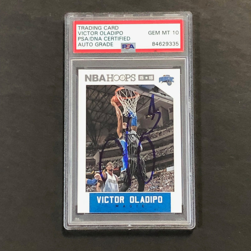 2015-16 NBA Hoops #210 Victor Oladipo Signed Card AUTO 10 PSA/DNA Slabbed Magic