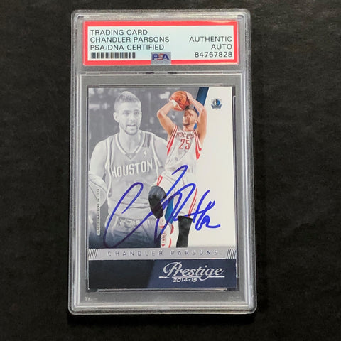2014-15 Panini Prestige #116 Chandler Parsons Signed Card AUTO PSA/DNA Slabbed Memphis Mavericks