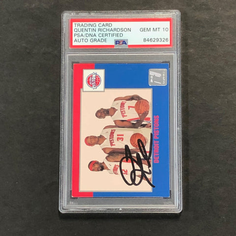 2010 Panini Donruss Detroit Pistons #270 Quentin Richardson Signed Card AUTO 10 PSA Slabbed Clippers