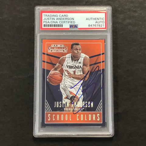 2015-16 Panini Contenders Draft Picks #22 Justin Anderson Signed Card AUTO PSA Slabbed RC Virginia
