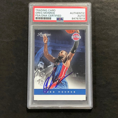 2012-13 Panini Prestige #102 Greg Monroe Signed Card AUTO PSA Slabbed Pistons