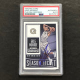 2015 Panini Contenders Draft Picks #35 Greg Monroe Signed Card AUTO PSA Slabbed Georgetown