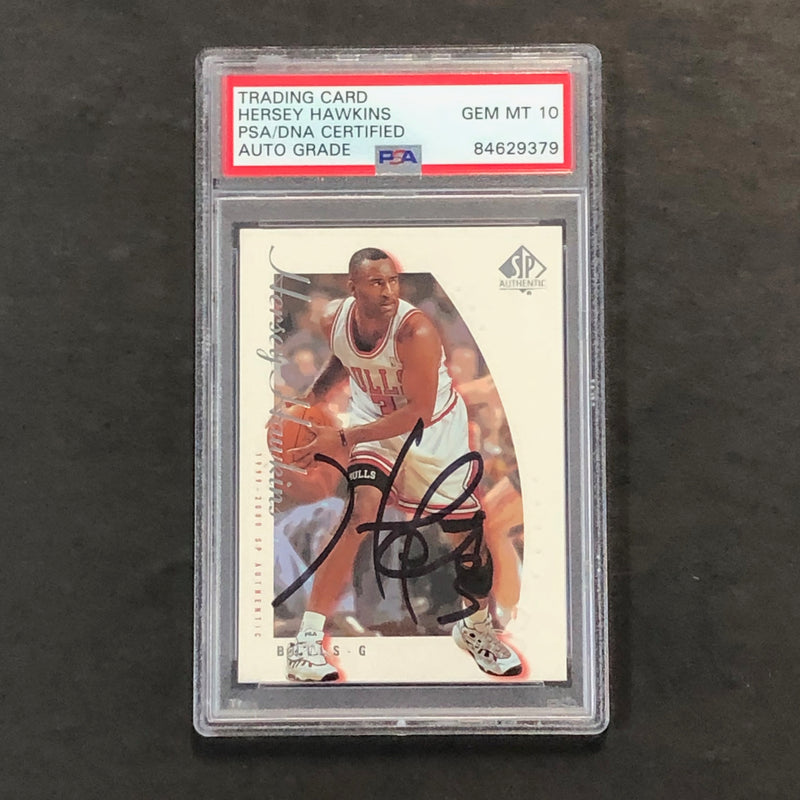 1999-2000 Upper Deck SP Authentics #11 Hersey Hawkins Signed Card AUTO PSA Slabbed Bulls
