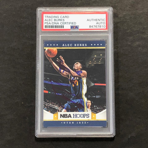 2012-13 NBA Hoops #233 Alec Burks Signed Card AUTO PSA Slabbed Jazz