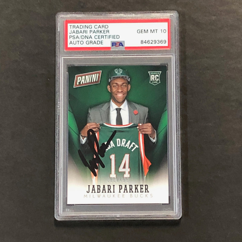 2014-15 Panini The National #36 JABARI PARKER Signed Card AUTO 10 PSA Slabbed RC Bucks