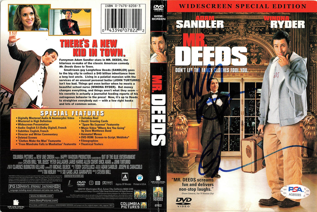 Adam Sandler Allen Covert signed DVD Cover PSA/DNA Mr. Deeds Movie Aut –  Golden State Memorabilia
