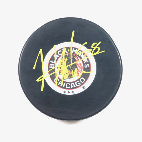 MacKENZIE ENTWISTLE signed Hockey Puck PSA/DNA Chicago Blackhawks Autographed