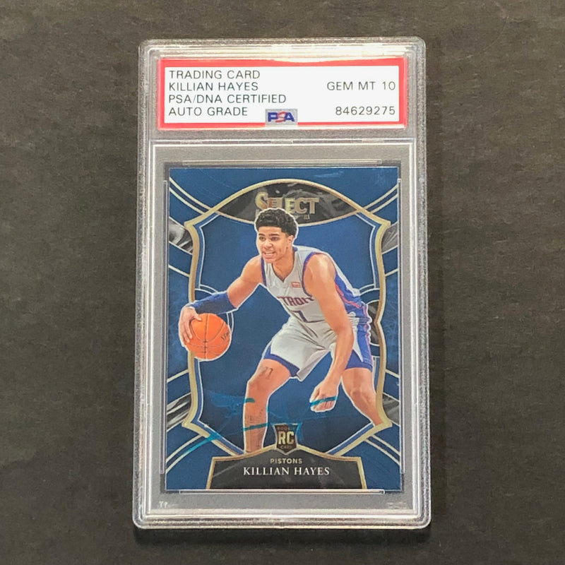 2021 Panini Select #67 Killian Hayes Auto Signed Card PSA/DNA Encapsulated Gem Mint 10