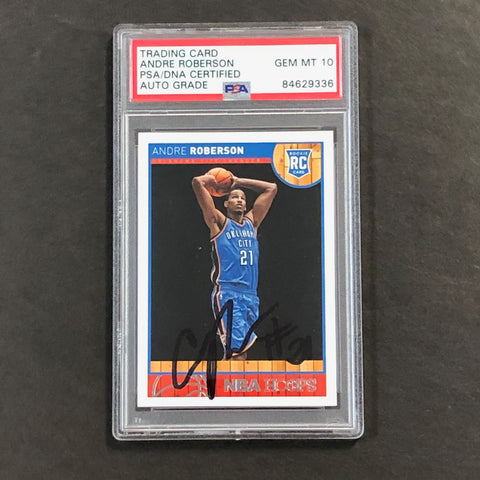 2013-14 Panini NBA Hoops #286 Andre Roberson Signed Card AUTO GRADE 10 PSA Slabbed RC Thunder