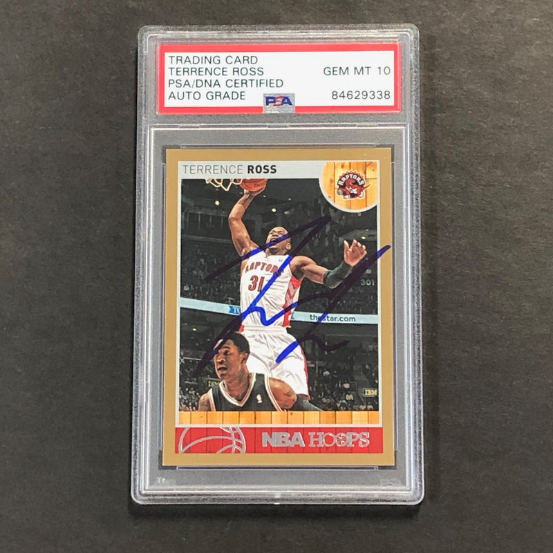 2013-14 NBA Hoops #166 Terrence Ross Signed Card AUTO GRADE 10 PSA Slabbed Raptors