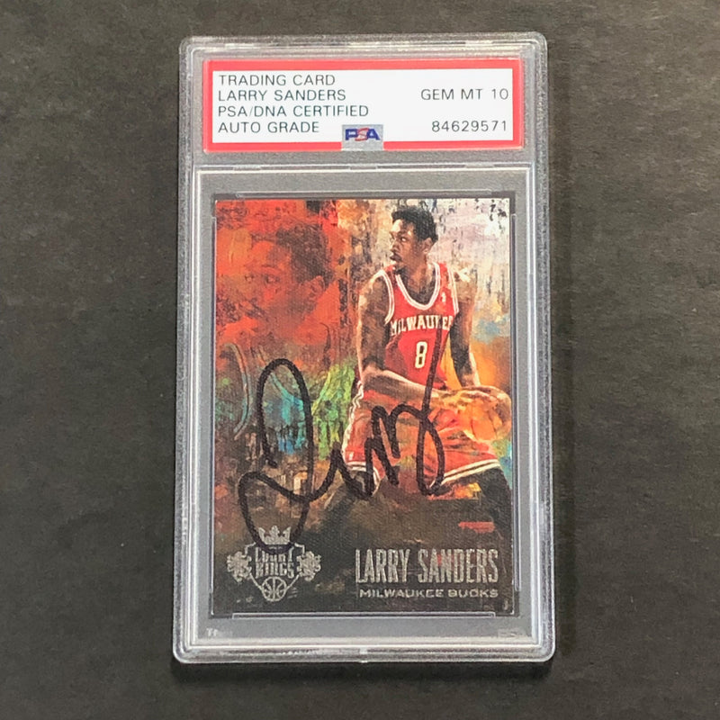 2013-14 Panini Court Kings #25 Larry Sanders Signed Card AUTO GRADE 10 PSA/DNA Slabbed Bucks