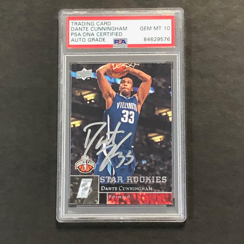 2009-10 Upper Deck #212 Dante Cunningham Signed Card AUTO 10 PSA Slabbed Trail Blazers