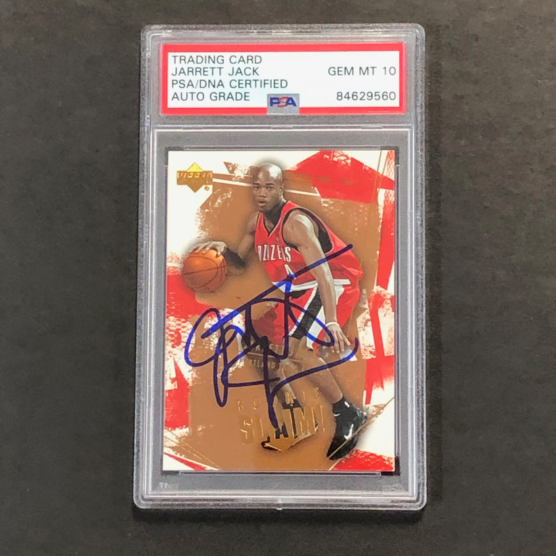 2005-06 Upper Deck #11 Jarrett Jack Signed Card AUTO GRADE 10 PSA Slabbed Trail Blazers