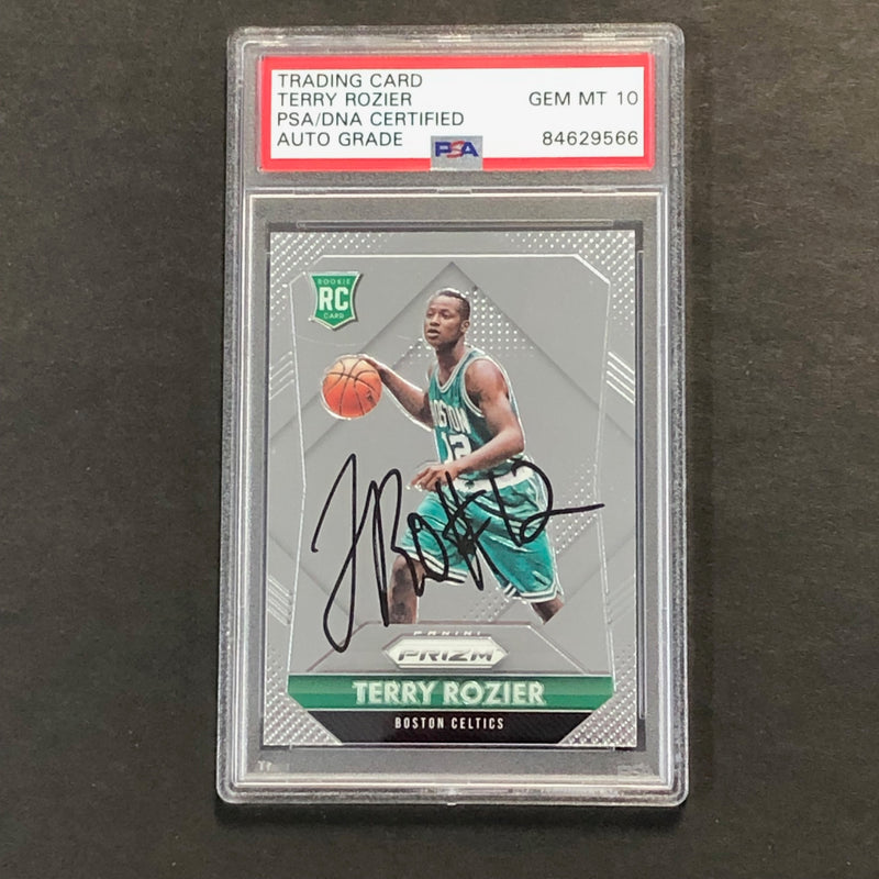2015-16 Panini Prizm #338 Terry Rozier Signed Card AUTO GRADE 10 PSA/DNA Slabbed RC Celtics