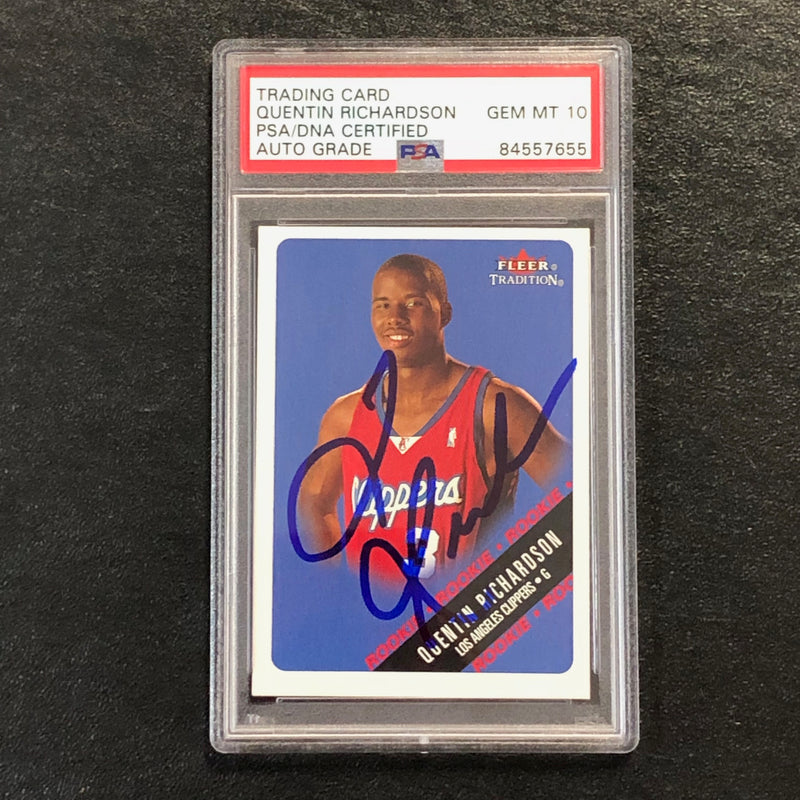 2000-01 Fleer Tradition #216 Quentin Richardson Signed Card AUTO 10 PSA Slabbed Clippers