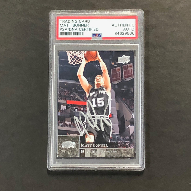 2009-10 Upper Deck #178 Matt Bonner Signed Card AUTO PSA Slabbed