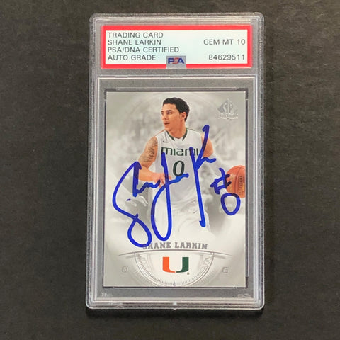 2013-14 Upper Deck SP Authentics #28 Shane Larkin Signed Card AUTO GRADE 10 PSA Slabbed RC Mavericks