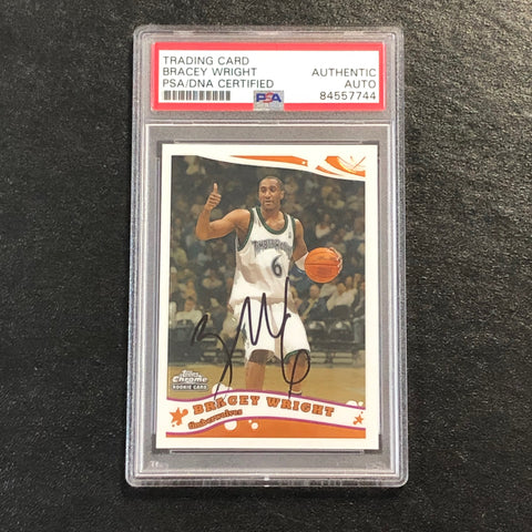 2005-06 Topps Chrome #201 Bracey Wright AUTO card PSA Autographed Signed RC Timberwolves