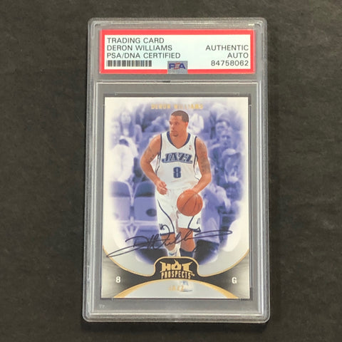 2008-09 Fleer NBA Hot Prospects #88 Deron Williams Signed Card AUTO PSA Slabbed Jazz
