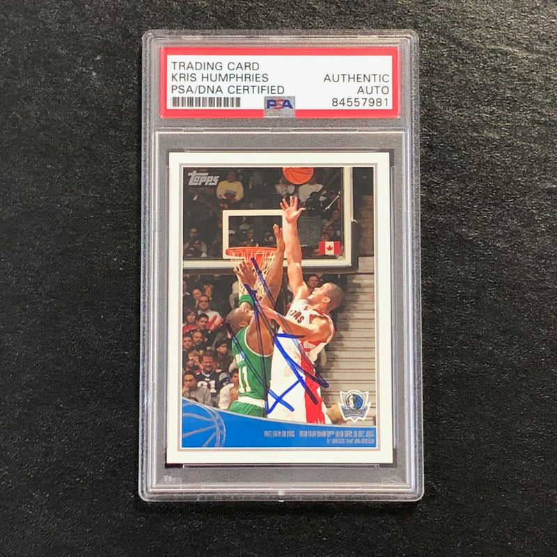 2009-10 Topps Basketball #292 Kris Humphries Signed Card AUTO PSA Slabbed Mavericks
