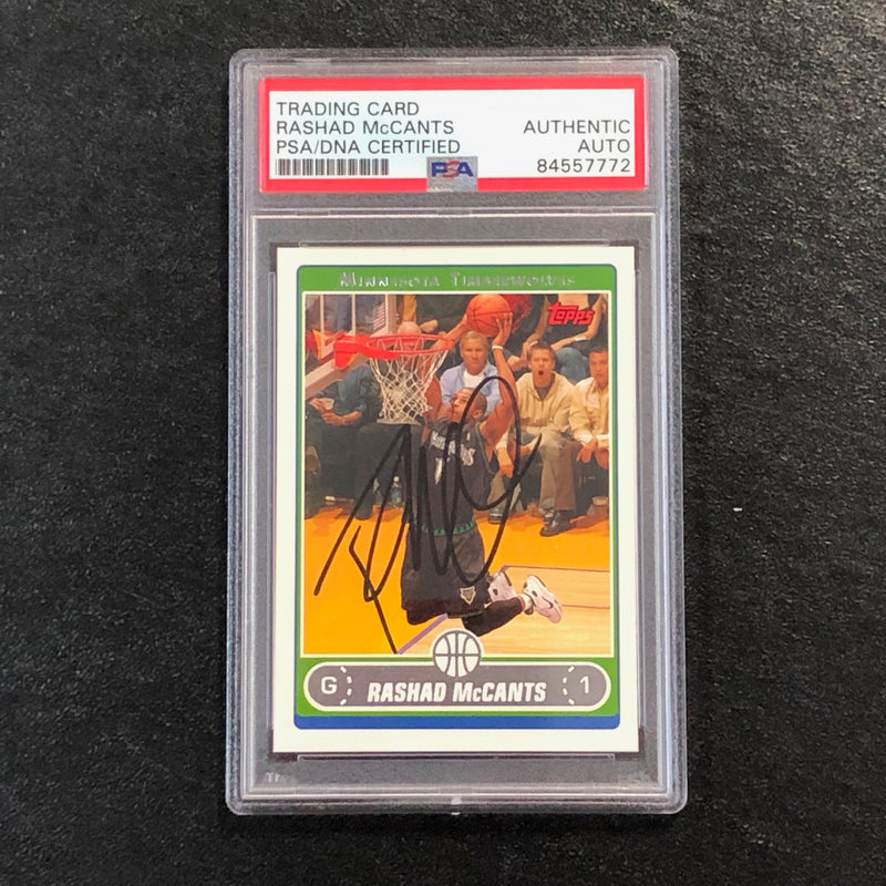 2006-07 Topps #196 Rashad McCants Signed Card AUTO PSA Slabbed Minnesota Timberwolves