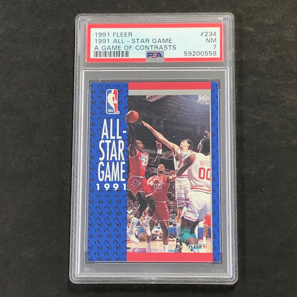 1991 Fleer 234 All Star Game PSA 7 NM A Game of Contrasts Michael Jor Golden State Memorabilia