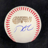 DUSTIN PEDROIA Signed 2007 WS Baseball PSA/DNA Boston Red Sox Autographed