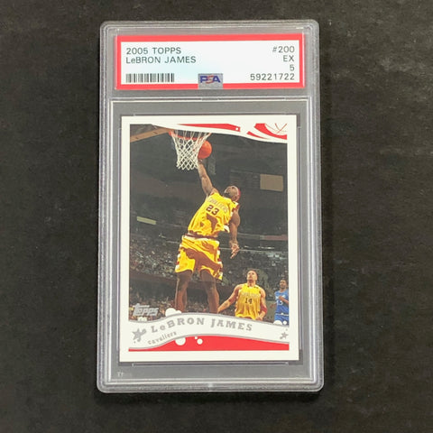 2005 Topps #200 Lebron James PSA 5 EX Cavaliers