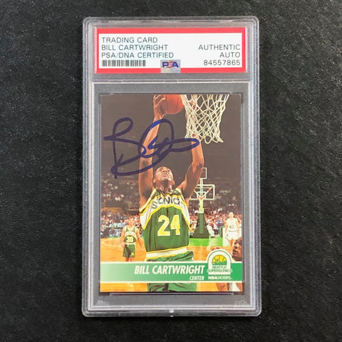 1994-95 NBA Hoops #373 Bill Cartwright Signed Card AUTO PSA/DNA Slabbed Supersonics