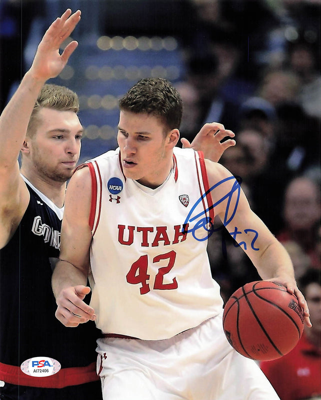Jakob Poeltl signed 8x10 photo PSA/DNA Utah Utes Autographed