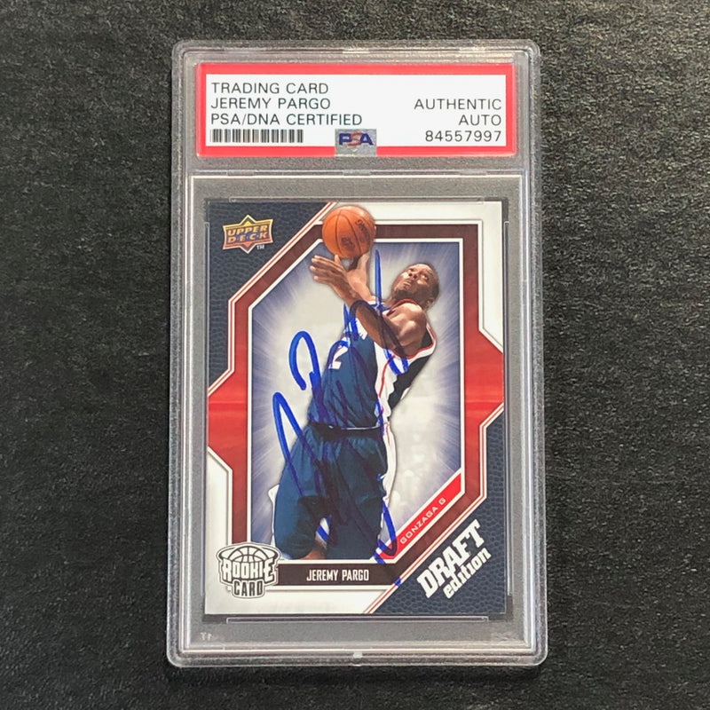 2009-10 Upper Deck Draft Edition #47 Jannero Pargo Signed Card AUTO PSA Slabbed Gonzaga