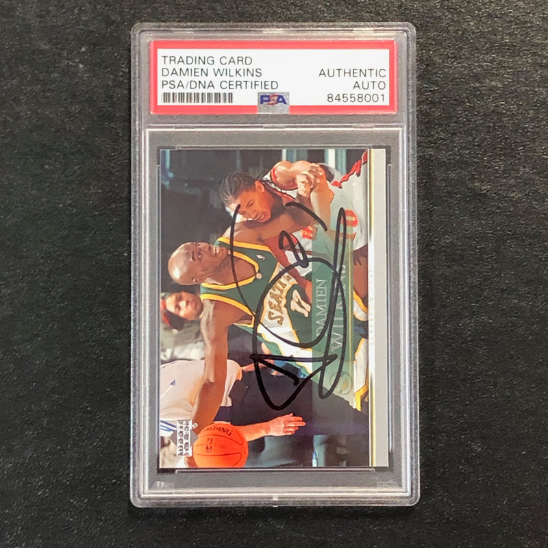 2007-08 Upper Deck Basketball #78 Damien Wilkins Signed Card AUTO PSA/DNA Slabbed Supersonics