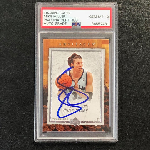 2007-08 Artifacts Basketball #45 Mike Miller Signed Card AUTO 10 PSA Slabbed Grizzlies