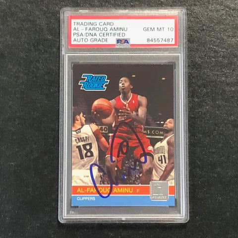 2010-11 Donruss Rated Rookie #235 Al-Farouq Aminu Signed Card AUTO 10 PSA Slabbed RC Clippers