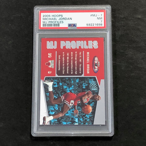 2005 Hoops Michael Jordan #MJ-7 Michael Jordan PSA 7 NM MJ Profiles