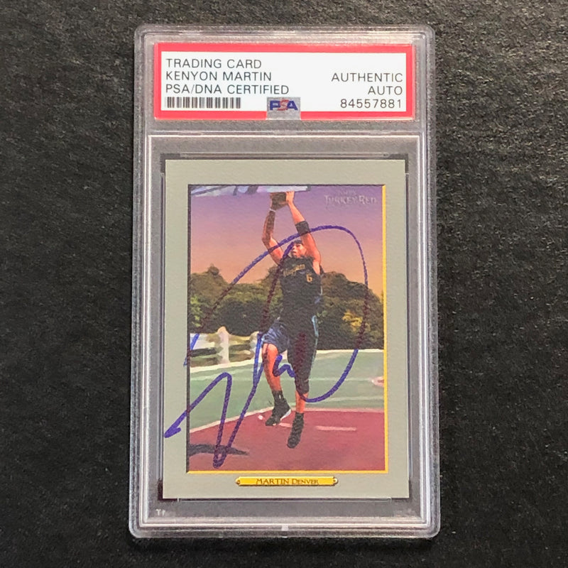 2006-07 Topps Turkey Red #102 Kenyon Martin Signed Card AUTO PSA Slabbed Nuggets