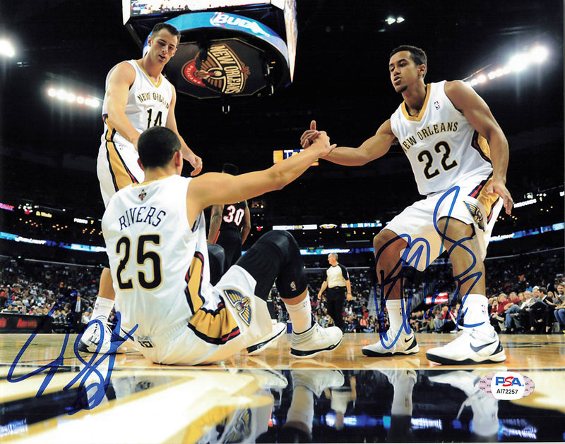 BRIAN ROBERTS JASON SMITH signed 8x10 photo PSA/DNA New Orleans Pelicans Autographed