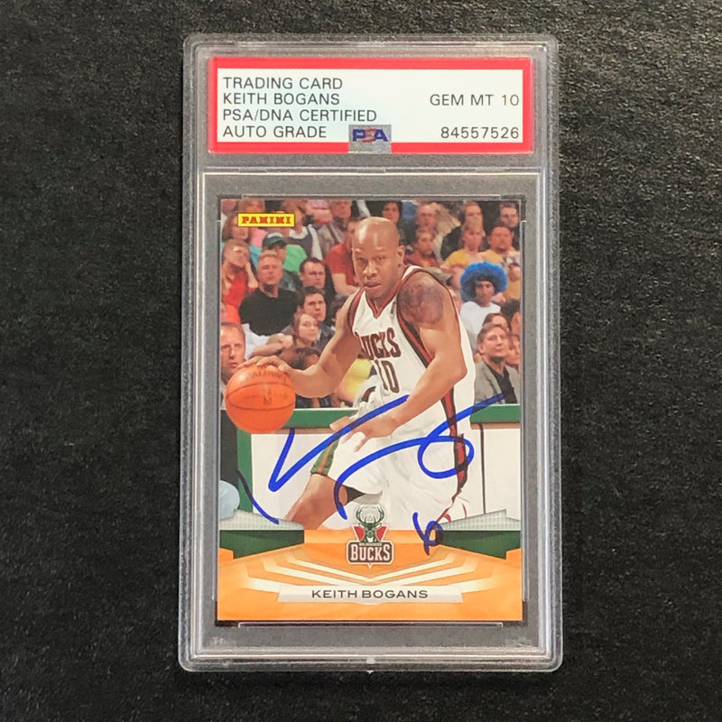 2009-10 Panini Basketball #98 Keith Bogans Signed Card AUTO 10 PSA/DNA Slabbed Bucks