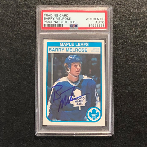 1982 O-Pee-Chee #328 Barry Melrose Signed Card AUTO PSA slabbed Maple Leafs