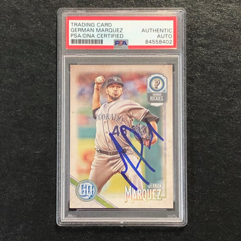2018 Topps Gypsy Queen #296 German Marquez Signed Card PSA Slabbed Auto Rockies