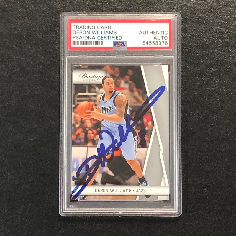 2010-11 Panini Prestige #114 Deron Williams Signed Card AUTO PSA Slabbed Jazz