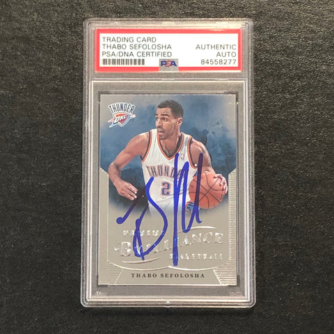 2012-13 Panini Brilliance #46 Thabo Sefolosha Signed Card Auto PSA/DNA Slabbed Thunder