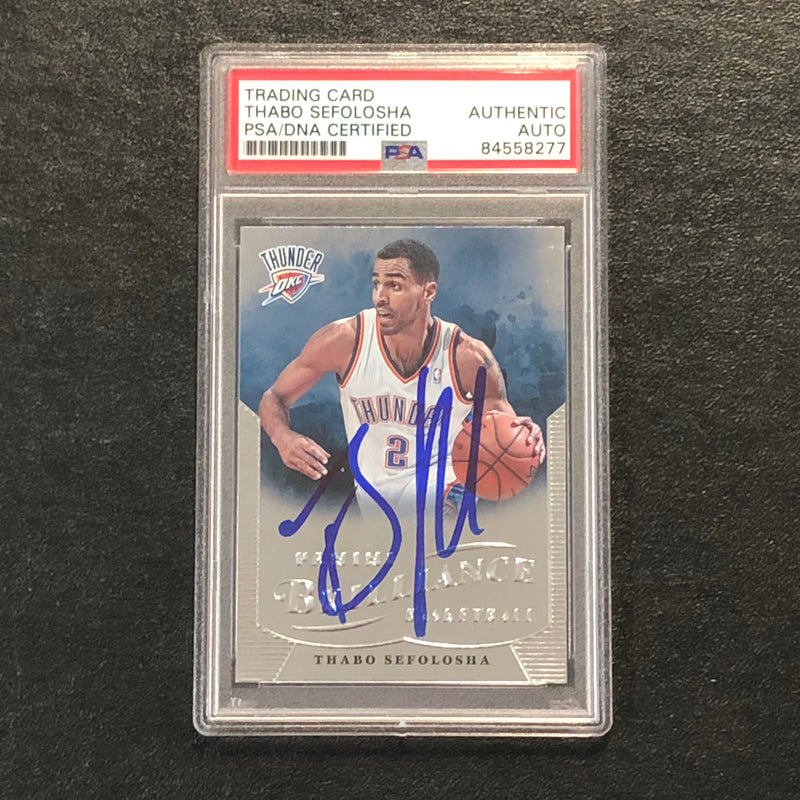 2012-13 Panini Brilliance #46 Thabo Sefolosha Signed Card Auto PSA/DNA Slabbed Thunder