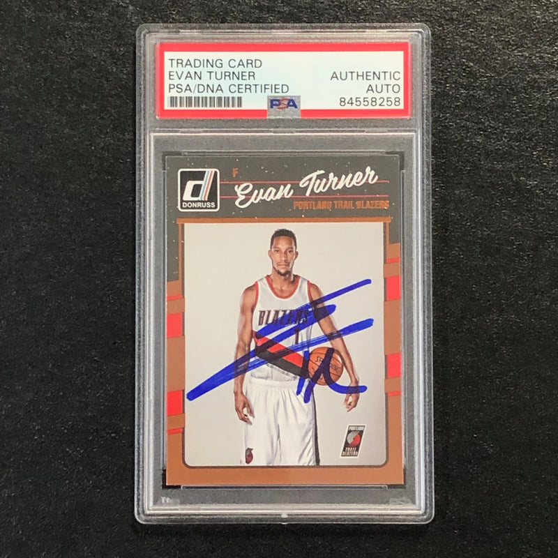 2016-17 Donruss Basketball #132 Evan Turner Signed Card AUTO PSA Slabbed Trailblazers