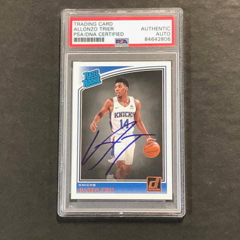 2018-19 Donruss Rated Rookie #175 Allonzo Trier Signed Card AUTO PSA Slabbed RC Knicks