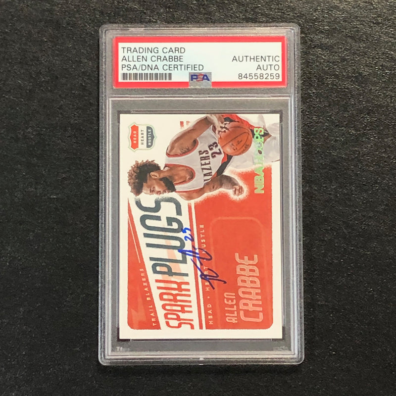 2016-17 NBA Hoops Spark Plugs #14 Allen Crabbe Signed Card AUTO PSA Slabbed Trailblazers
