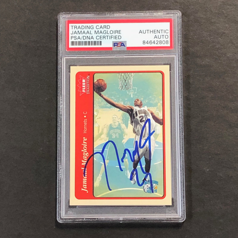 2004-05 Fleer Tradition #145 Jamaal Magloire Signed Card AUTO PSA Slabbed Hornets