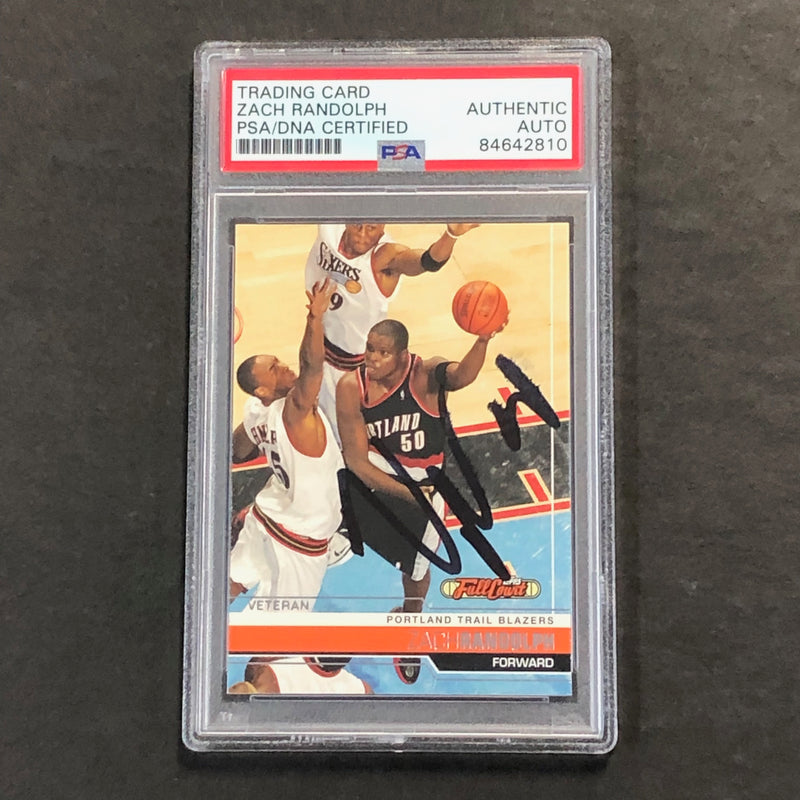 2006-07 Topps FrontCourt #30 Zach Randolph signed Card Auto PSA Slabbed Trail Blazers