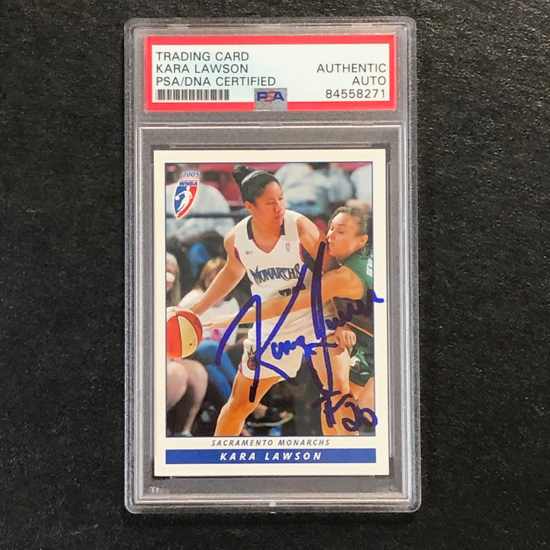 2005 Rittenhouse WNBA #71 Kara Lawson Signed Card AUTO PSA/DNA Slabbed Monarchs