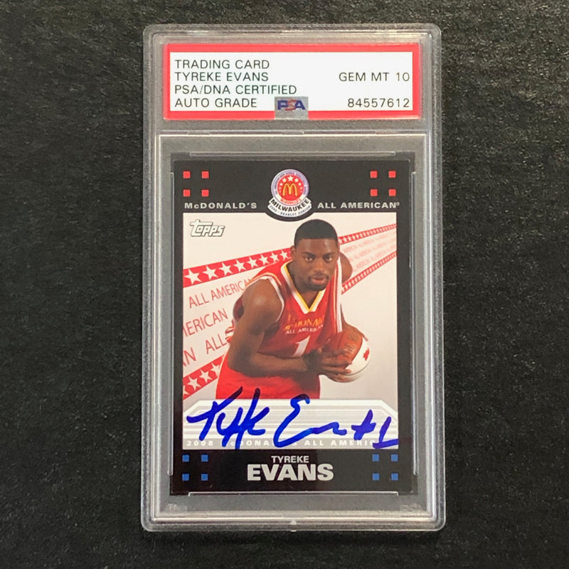 2008 Topps McDonald's All American #TE Tyreke Evans Signed Card AUTO 10 PSA Slabbed
